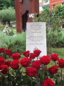 Placa en Memoria de Miguel Ángel Blanco y el peluquero asesinados por ETA